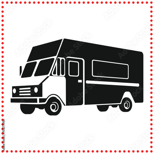 Vintage Food Truck Silhouette   Great for Food Business Logos