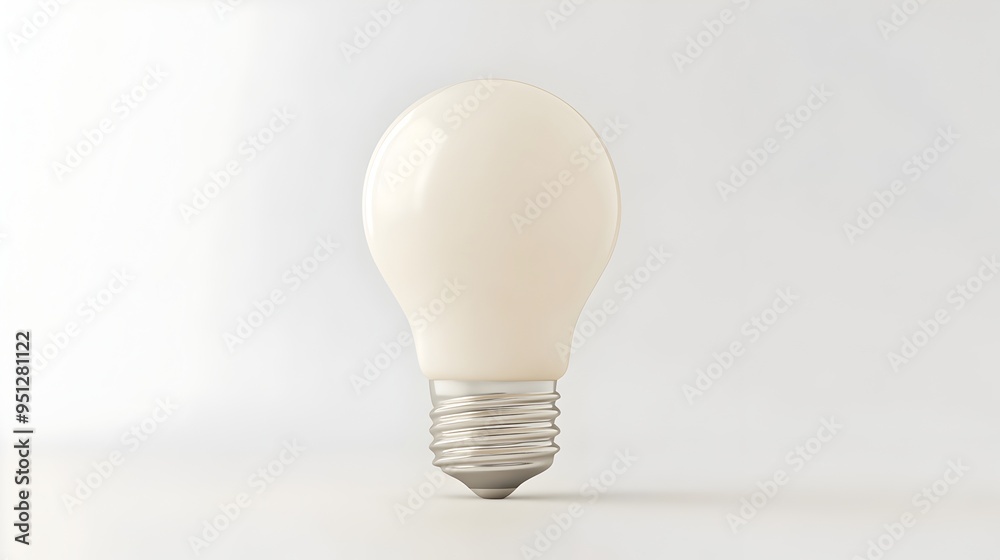 3D Clay Light Bulb Symbolizing Energy Efficient LED Technology on White Background 3D Clay Light Bulb Symbolizing Energy Efficient LED Technology on White Background