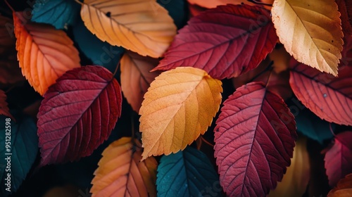 Wallpaper Mural Vibrant Autumn Leaves in Rich Fall Colors Torontodigital.ca