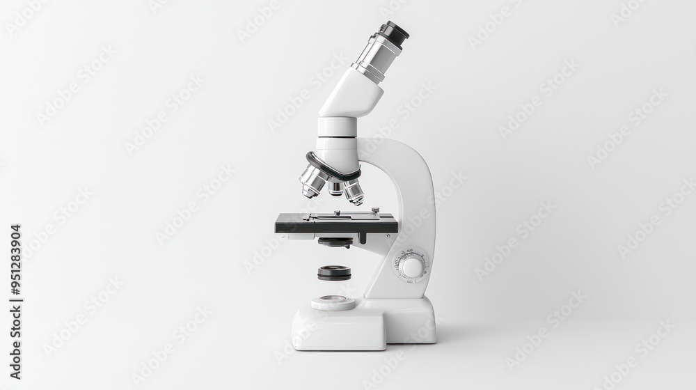 High Luminosity 3D Render of Clean Microscope on White Background for Scientific Research in 8K Resolution, Generate Ai High Luminosity 3D Render of Clean Microscope on White Background for Scientific Research in 8K Resolution, Generate Ai