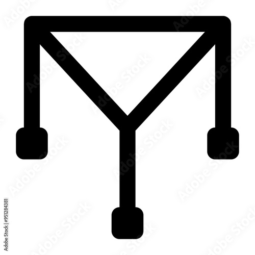 tripod, laboratory, equipment, buffer, three legged outline icon