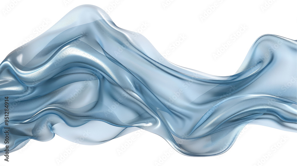 Fototapeta premium A flowing, translucent blue fabric creates a sense of movement and elegance.