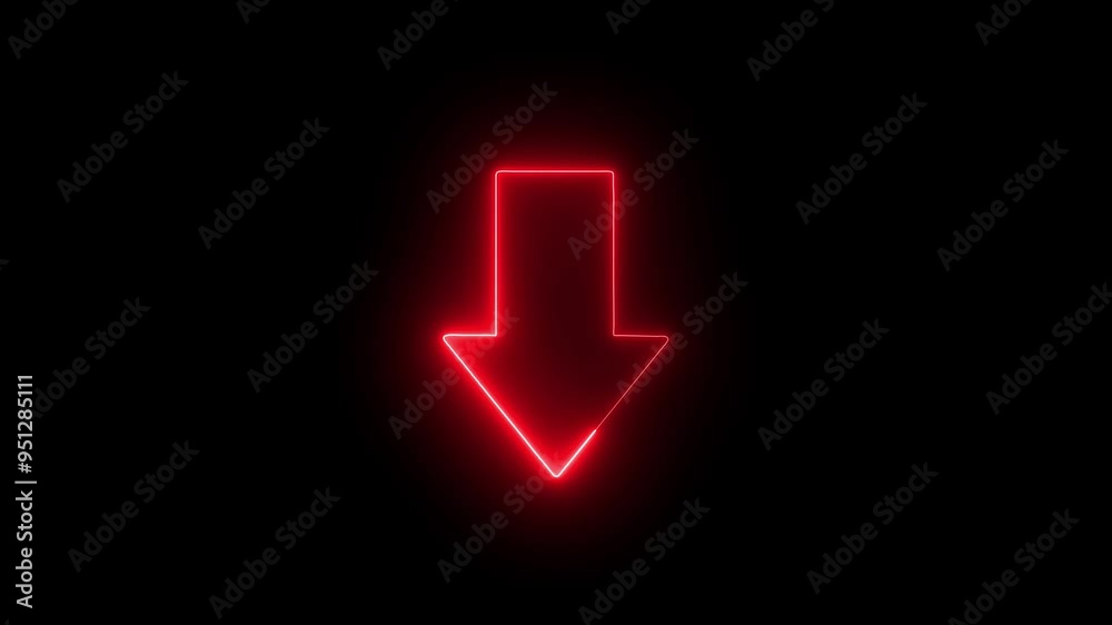 Arrow-shaped neon sign. Neon arrow symbol icon. Directional sign arrow points to the down , Abstract directional neon arrow icon animation ,neon arrow loading animation 4k Arrow-shaped neon sign. Neon arrow symbol icon. Directional sign arrow points to the down , Abstract directional neon arrow icon animation ,neon arrow loading animation 4k