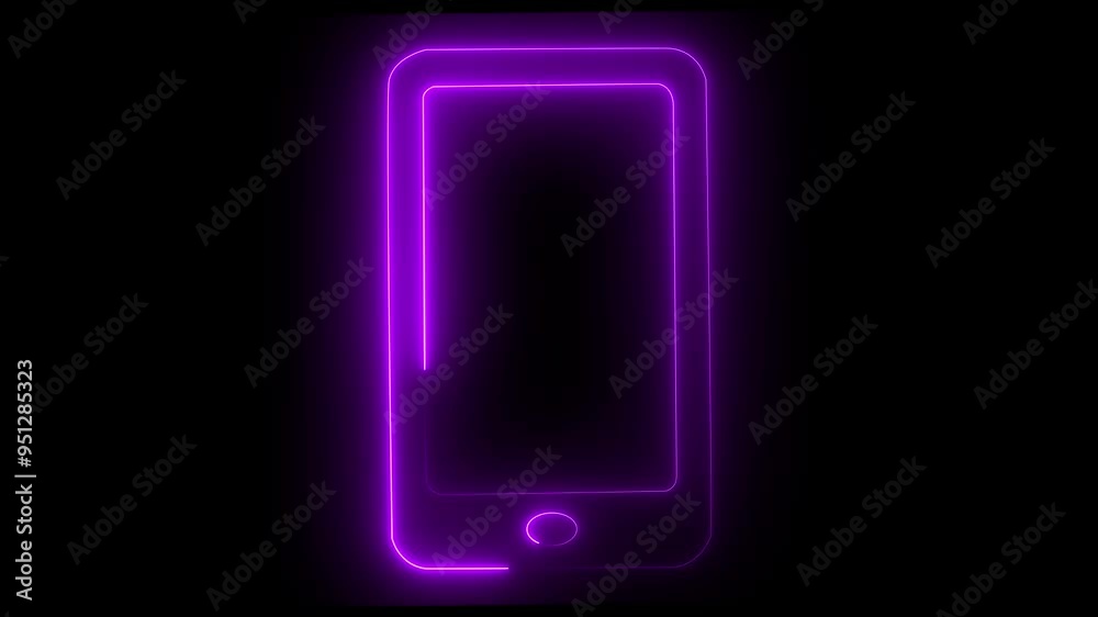 Neon shine beautiful mobile phone icon animation Neon shine beautiful mobile phone icon animation