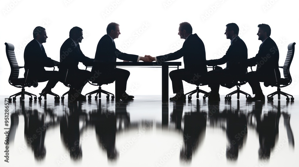 Partners in Progress - Double Exposure of Executives Shaking Hands in Agreement over Conference Table, Generate Ai Partners in Progress - Double Exposure of Executives Shaking Hands in Agreement over Conference Table, Generate Ai