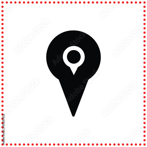 Bold Location Pin Icon   Ideal for Map and GPS Projects