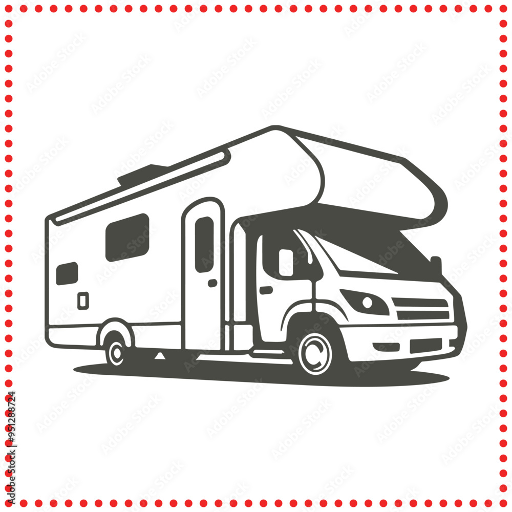 Elegant Camper Van Silhouette Ideal for Road Trip Branding Elegant Camper Van Silhouette Ideal for Road Trip Branding
