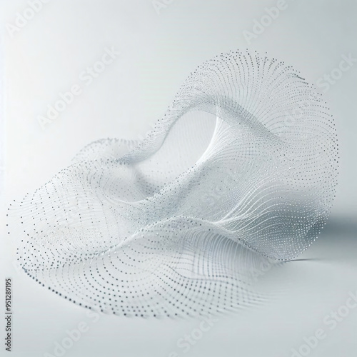 A minimalistic and abstract white background featuring a fluid