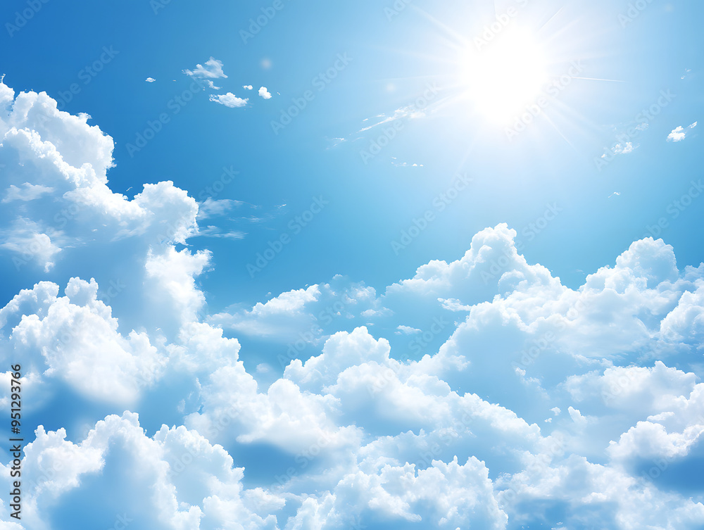 清々しい青空と白い雲 Generative AI 清々しい青空と白い雲 Generative AI