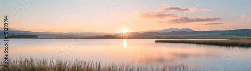 Golden sunsets over summer lakes, serene and warm, seasonal glow