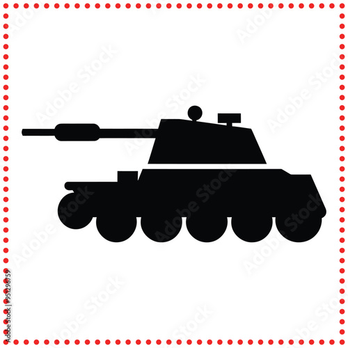 Minimalist Tank Silhouette   Perfect for Tactical Artwork