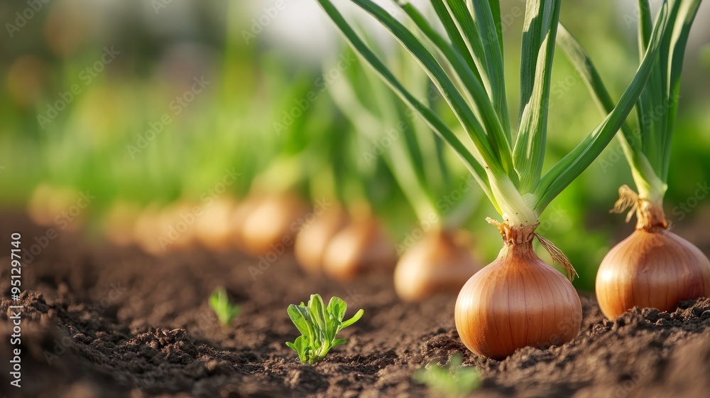 onion plantation in the vegetable garden agriculture onion plantation in the vegetable garden agriculture