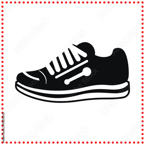 Elegant Sneaker Silhouette   Ideal for Streetwear and Sports Projects