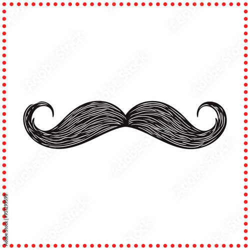 Stylized Mustache Silhouette   Great for Vintage and Retro Logos