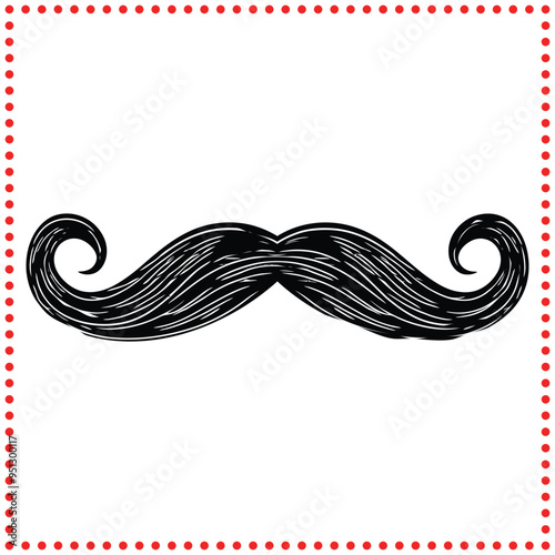 Elegant Mustache Silhouette   Ideal for Grooming and Barbershop Projects