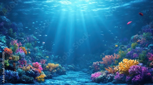 Wallpaper Mural empty underwater for background and design, Bright color Torontodigital.ca