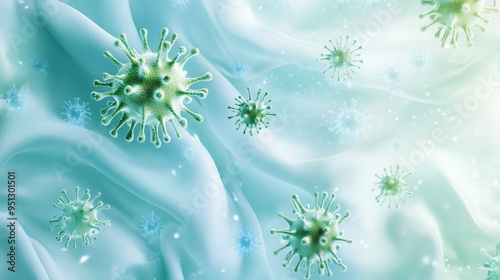 Prevents bacteria and viruses on fabric fibers. Makes the clothes not smell musty. Realistic vector illustration