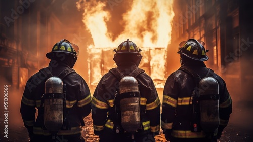 Firefighters Facing the Blaze