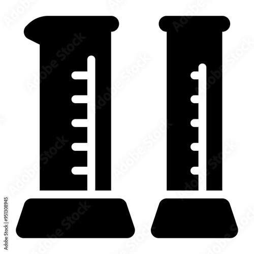 graduated cylinder, measuring liquid, cylinder, laboratory, tools solid or glyph icon