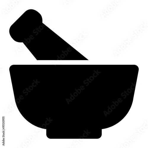 mortar and pestle, biology, pharmacy, pounder, laboratory solid or glyph icon
