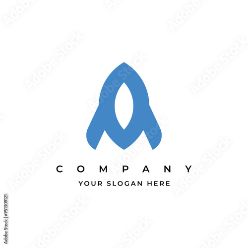 Vector initial m logo letter m with rocket combination vector illustration