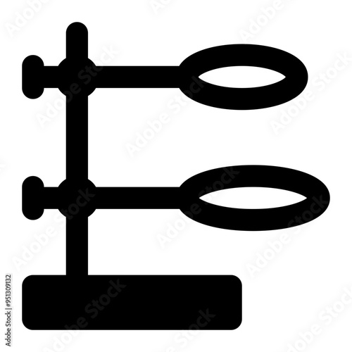 retort stand, burette clamp, ring stand, laboratory, equipment solid or glyph icon