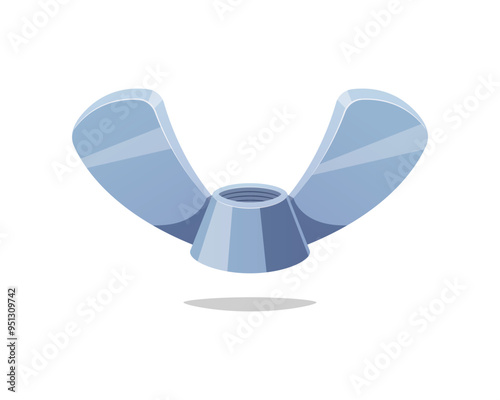 Wing nut vector isolated on white background.