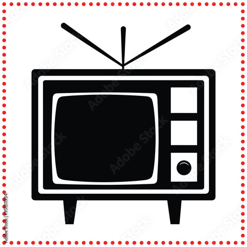 Vintage television vector graphic, great for creating retro inspired posters and digital artwork.