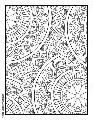 Ornamental mandala adult coloring book page. coloring full page mandala design. adult coloring page Vector coloring. Geometric floral pattern. Contour drawing on a white background. 