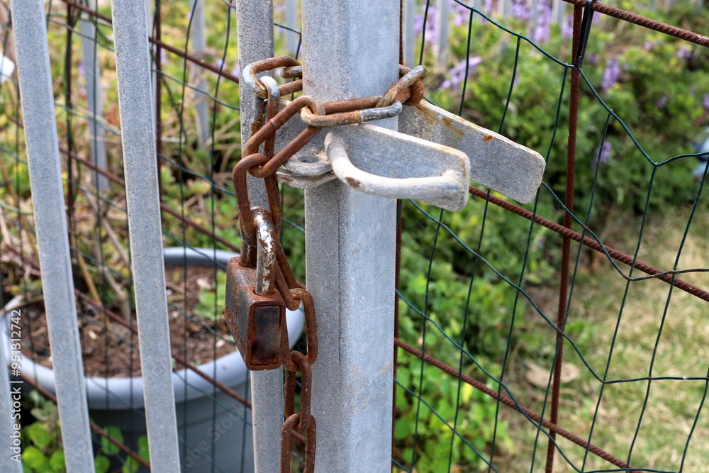 Old iron lock close up. Concept of safety and security. Old iron lock close up. Concept of safety and security.