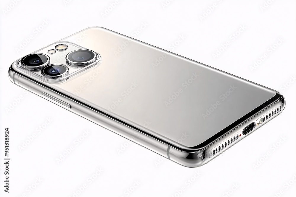 Ultra-Slim Silver Smartphone with Metallic Finish Ultra-Slim Silver Smartphone with Metallic Finish