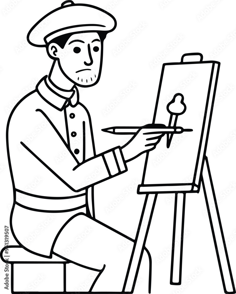 painter with brush