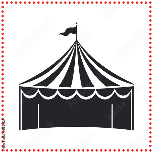 Classic circus tent illustration, great for adding a festive vibe to your designs.