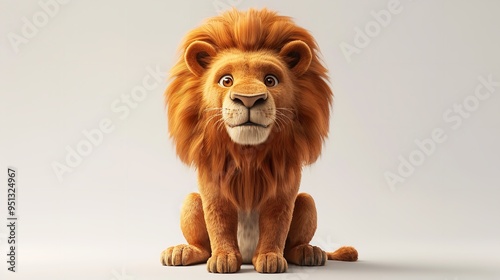 lion 3D isolated in white background photo