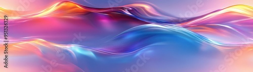 Vibrant abstract gradient with fluid wave patterns in pink, blue, and purple hues, perfect for backgrounds or digital art themes.