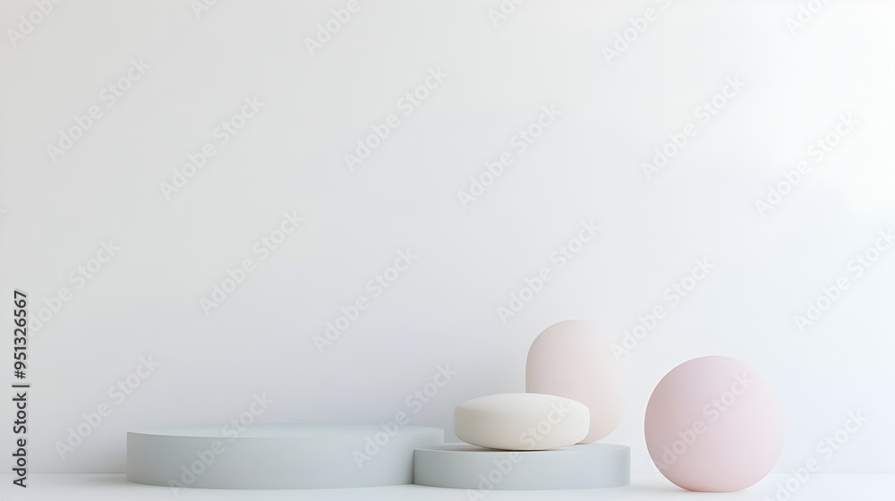 Minimalist Pastel Geometric Shapes Isolate on White Background Minimalist Pastel Geometric Shapes Isolate on White Background