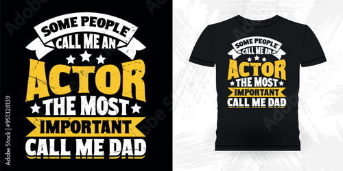 Dad Lover Father's Day Funny Theater Director Retro Vintage Theater T-shirt Design
