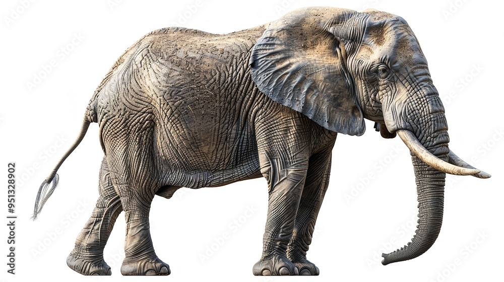 Fototapeta premium An elephant standing on a white background