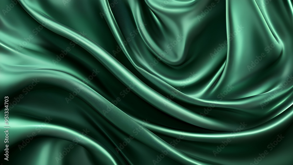 Emerald Green Satin Fabric: A Luxurious and Rich Textile Close-Up Emerald Green Satin Fabric: A Luxurious and Rich Textile Close-Up