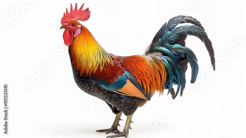 Wallpaper Mural Rooster chicken farm animal isolated on white wallpaper background Torontodigital.ca
