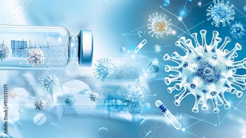 A graphic representation of the spread of an epidemic, highlighting the role of vector transmission within a cluster and the resulting escalation of the medical crisis photo