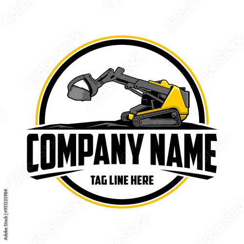 Mini Skid steer loader , logo vector image .