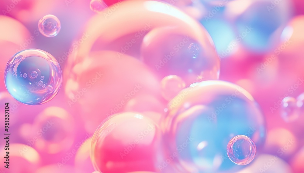 Gradient bubbles merging into each other, [Abstract Background], [Soft and fluid]
