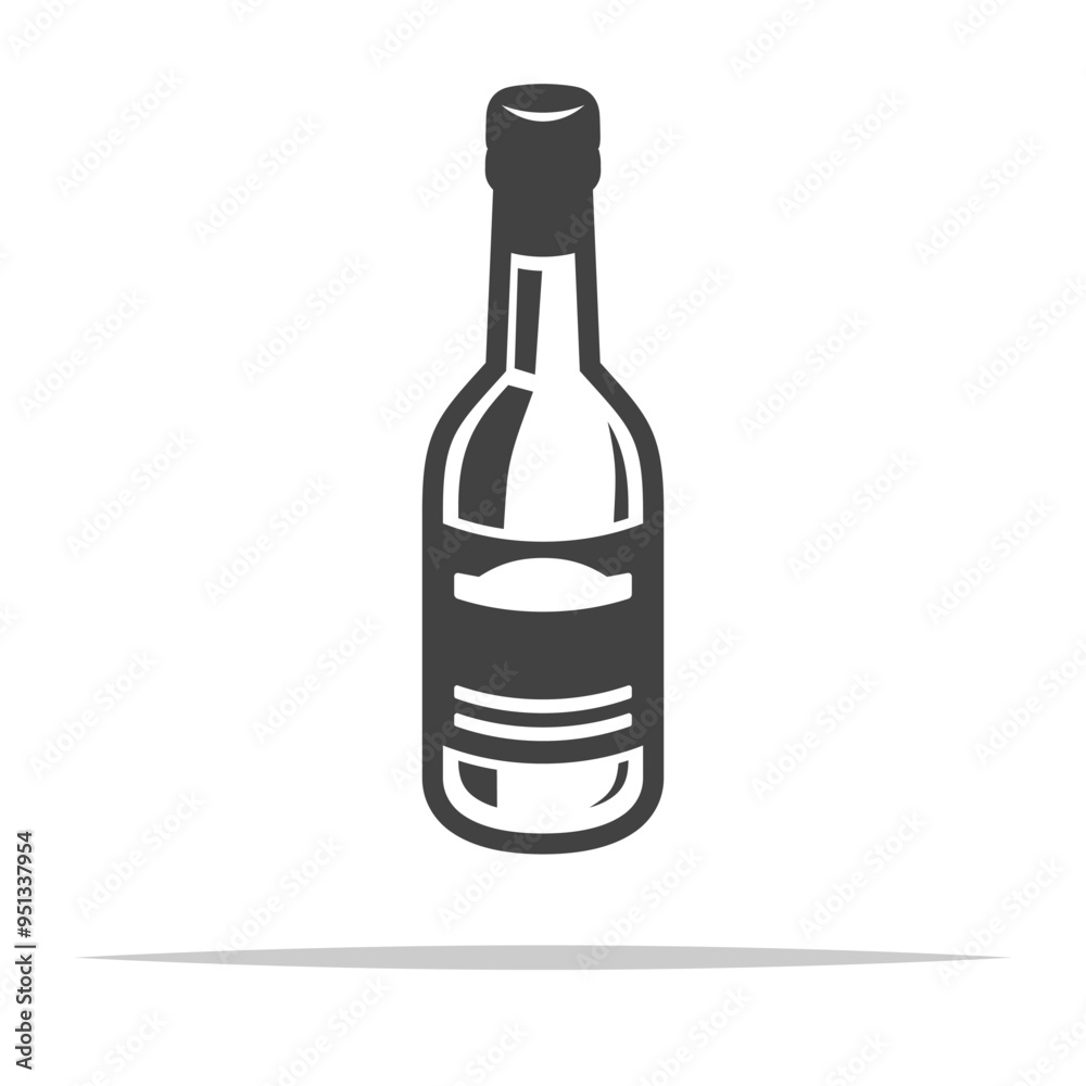 Liquor alcohol bottle icon transparent vector isolated Liquor alcohol bottle icon transparent vector isolated