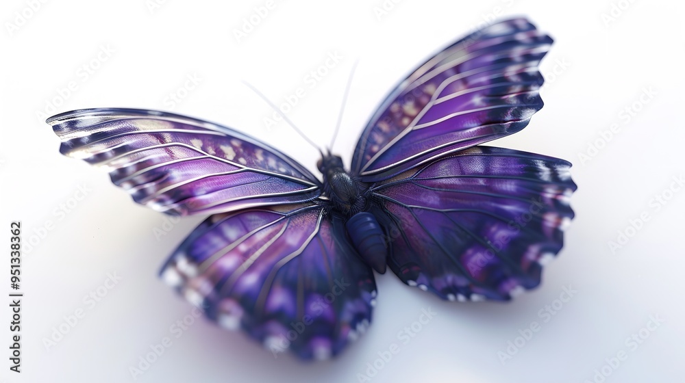 A purple butterfly isloted on white background A purple butterfly isloted on white background
