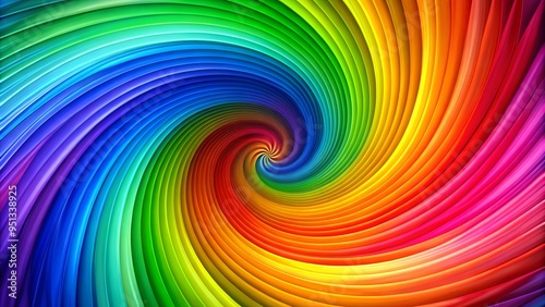 Vibrant rainbow spiral design with striking colors