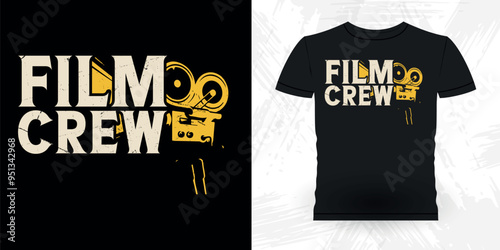 Film Crew Funny Theater Director Retro Vintage Theater T-shirt Design