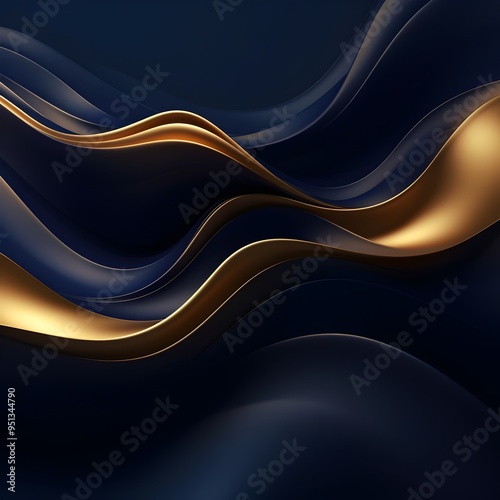 Mesmerizing 3D Gradient Waves with Glowing Metallic Tones