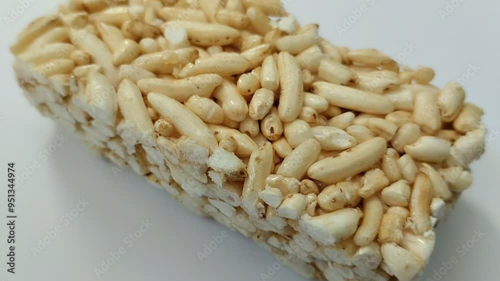 Traditional snacks from Indonesia called Jipang, Bipang, or Brondong Beras are made from rice or sticky rice. On a white background Traditional snacks from Indonesia called Jipang, Bipang, or Brondong Beras are made from rice or sticky rice. On a white background