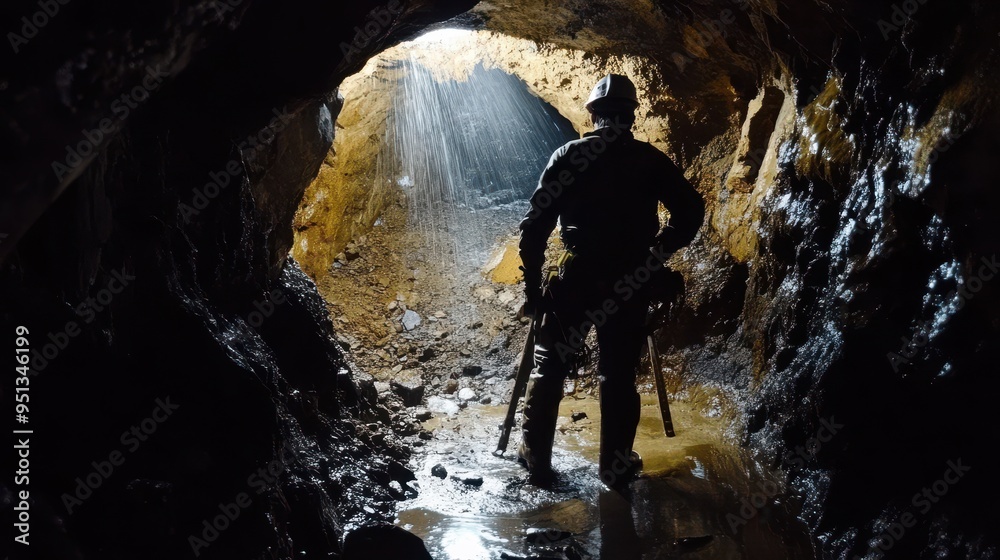 Adventurer Exploring the Depths of a Mysterious Cave Adventurer Exploring the Depths of a Mysterious Cave